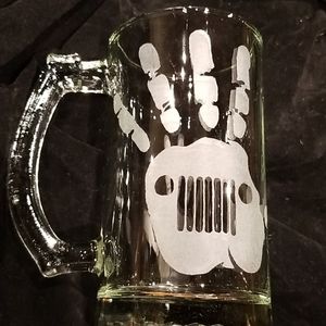 - Personally hand etched glass...